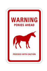 Unicorn Warning Poster